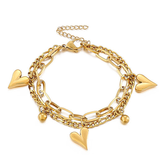 PULSERA ACERO AMORE GOLD